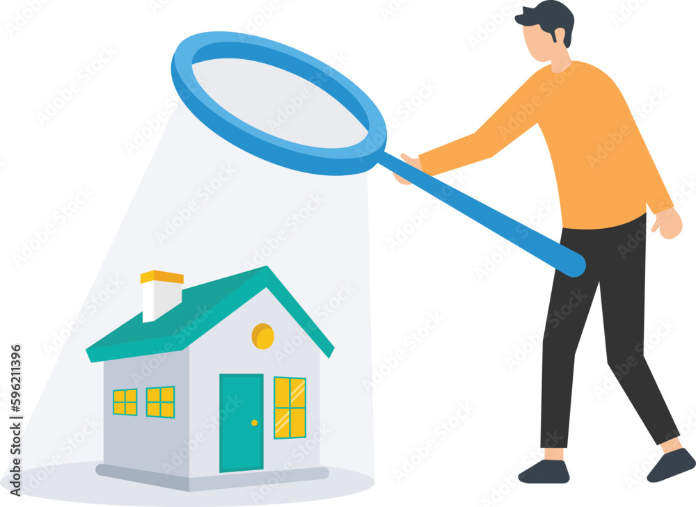 House inspection, home search, property and real estate price evaluation, mortgage and loan analysis, search for housing investment concept, Property investigation

