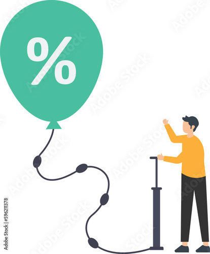 Reduce Inflation, Inflation in Europe caused by energy shortage, interest rate policy to reduce inflation, discount recession or money devaluation, inflate air pumps in discount ballon 
