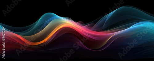 abstract wave, colorful wave background. generative ai