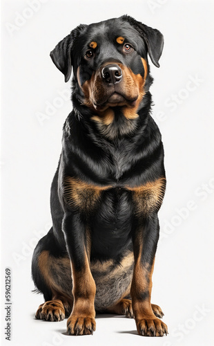 ROTTWELER Dog isolated on white background  Generated by AI