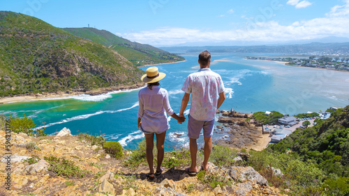 A panoramic view of the lagoon of Knysna, South Africa.beach in Knysna, Western Cape
