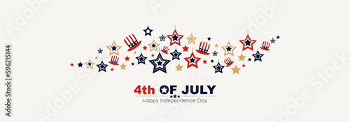 4th of July banner. Modern minimal design.