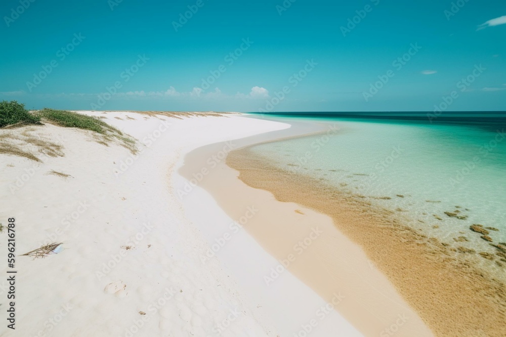A stunning sandbank in Pemba Island; a paradise on Earth. Generative AI