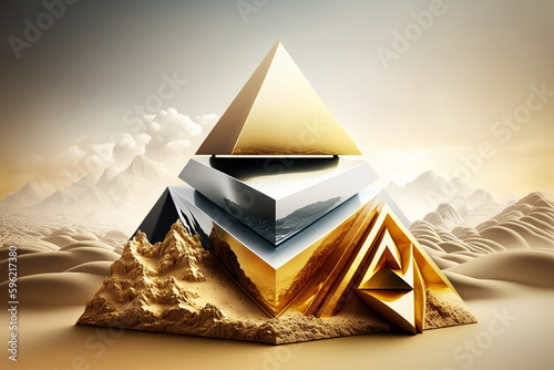 develop success from failures, pyramid of success by generative AI. photo