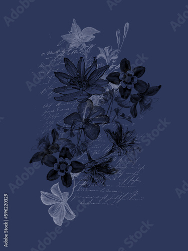 Abstract print design on plain base

