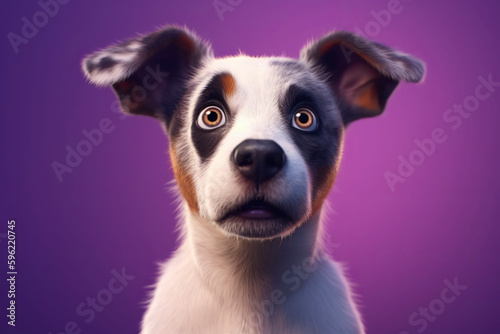 Surprised dog. Generative AI.