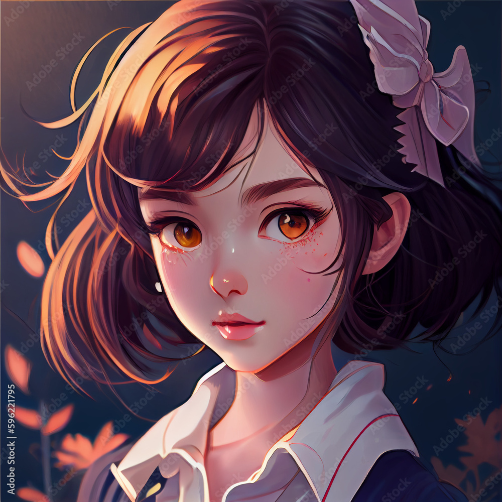 Adorable manga girl portrait Adorable manga girl portrait