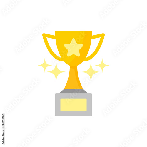 Winner trophy cup with star icon