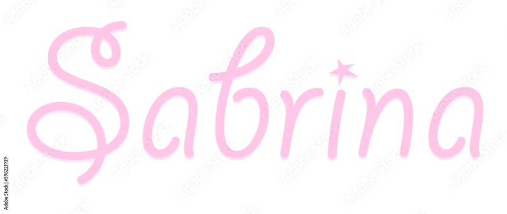Sabrina - light pink color - female name - sparkles - ideal for websites, emails, presentations, greetings, banners, cards, books, t-shirt, sweatshirt, prints
