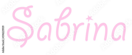 Sabrina - light pink color - female name - sparkles - ideal for websites, emails, presentations, greetings, banners, cards, books, t-shirt, sweatshirt, prints

