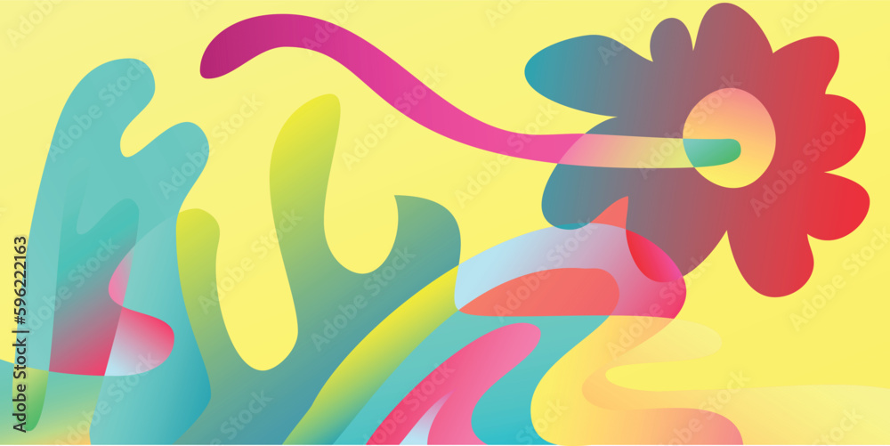 Gradient Background Set Abstract Summer Color Pop