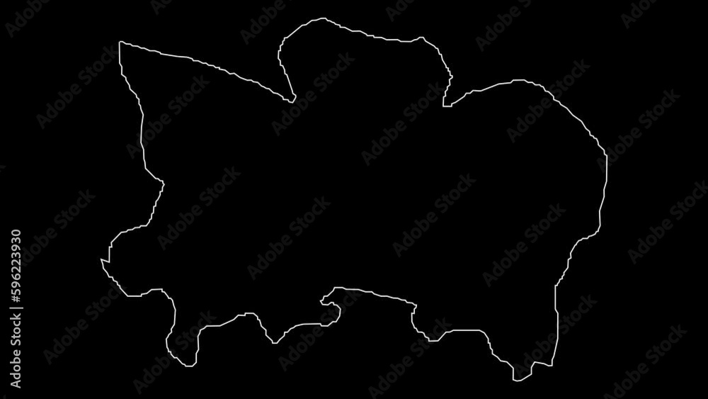 Benue state map of Nigeria outline animation