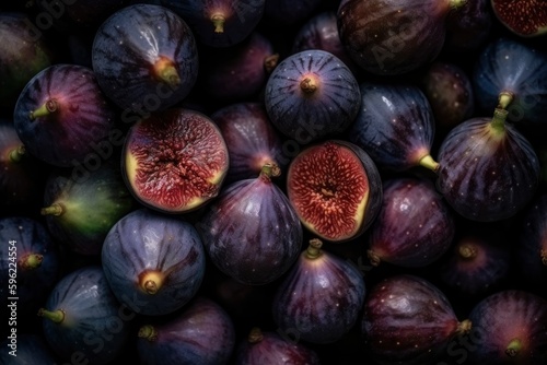 Full frame of fresh Figs. Fresh ai generated Figs. © Gogi