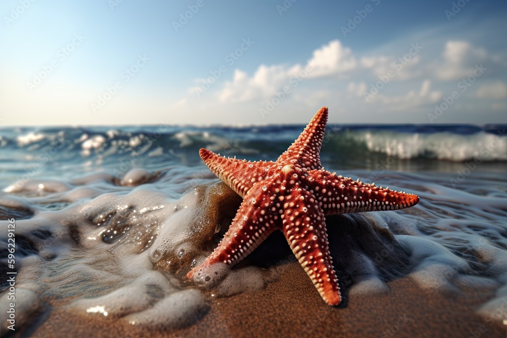 Beautifull shells on the sand beach. Generative AI Beautifull shells on the sand beach. Generative AI