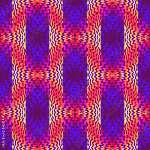 Vector repeatable moire pattern of color lines. Optical art colorful gradient texture for wallpaper design.