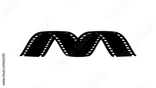 film reel silhouette, Curved film strip, element for cinema design