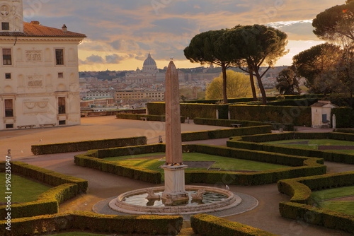 Photography view of Rome from the garden of  Villa Medici -Acadèmie de France in Rome : gar