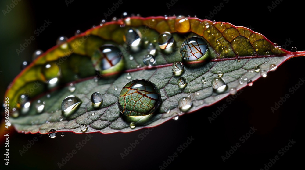 Water droplets on a leaf Water droplets on a leaf