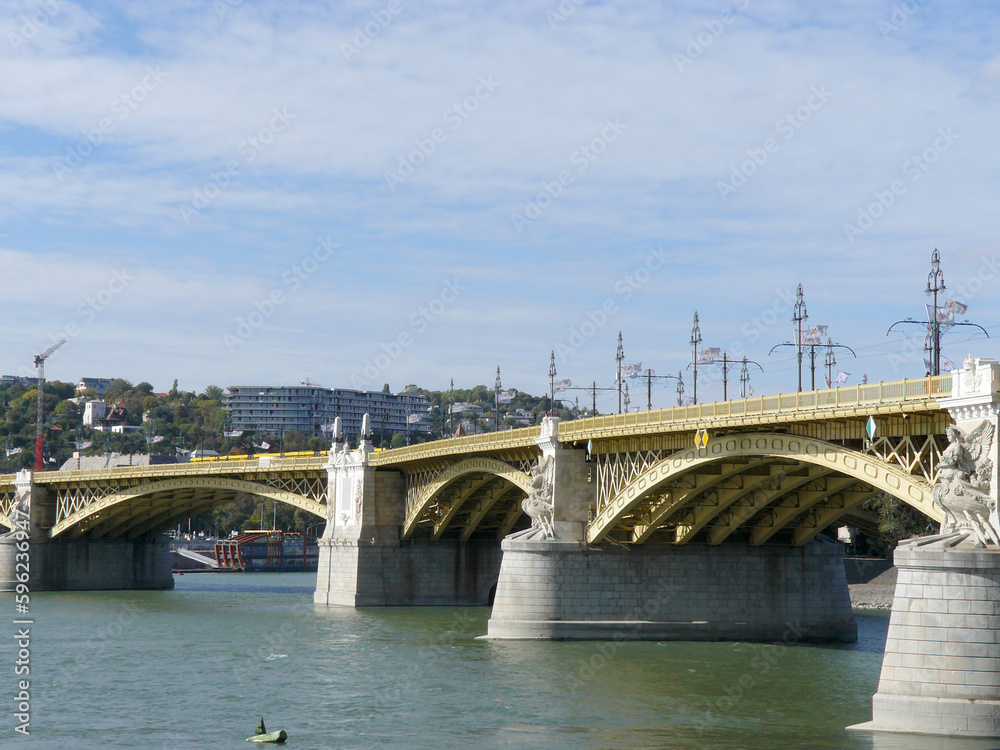 Budapest (Hungary). Margaret Bridge over the Danube river in the city of Budapest Budapest (Hungary). Margaret Bridge over the Danube river in the city of Budapest