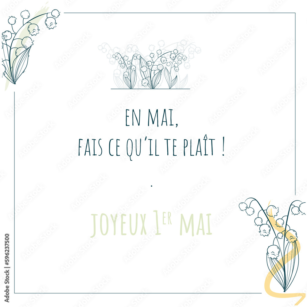 Obraz premium 1er mai - Square floral ornament