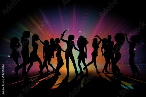 Soul Party Dancers Silhouette Art , ai generated