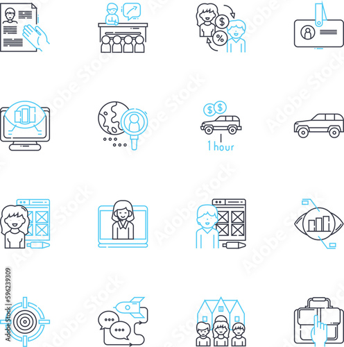 Skill Enhancement linear icons set. Mastery, Expertise, Proficiency, Enhancement, Refinement, Advancement, Development line vector and concept signs. Progression,Empowerment,Specialization outline