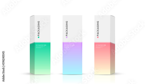 Set packaging design template for product. box packaging template on empty background. vector design.