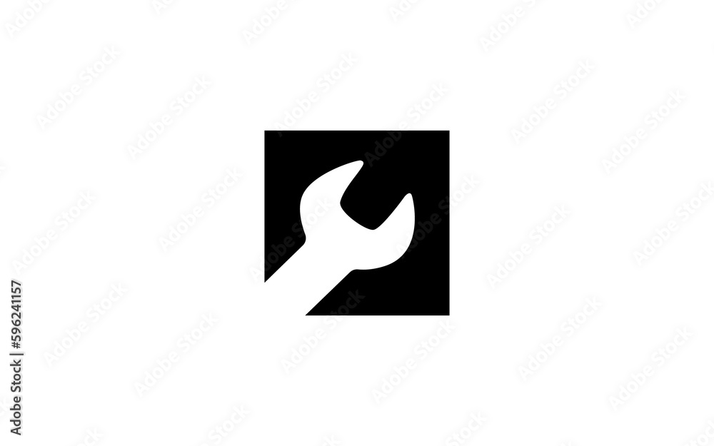 WRENCH Trendy simple construction logo template with modern style. WRENCH Trendy simple construction logo template with modern style.