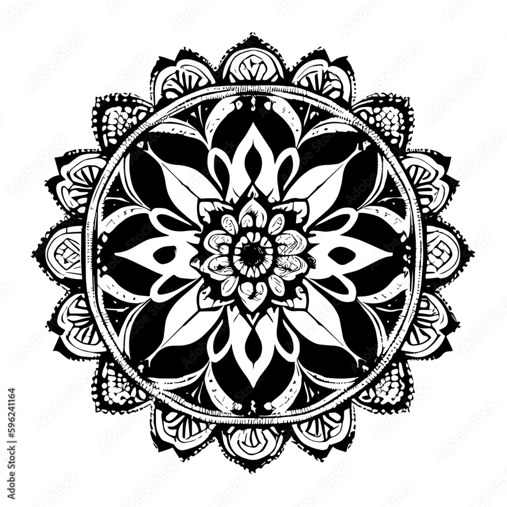 Flower clipart vector design black and white Flower clipart vector design black and white