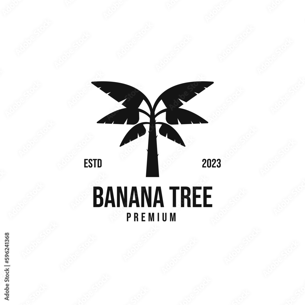 Obraz premium Flat banana tree logo design vector concept illustration idea