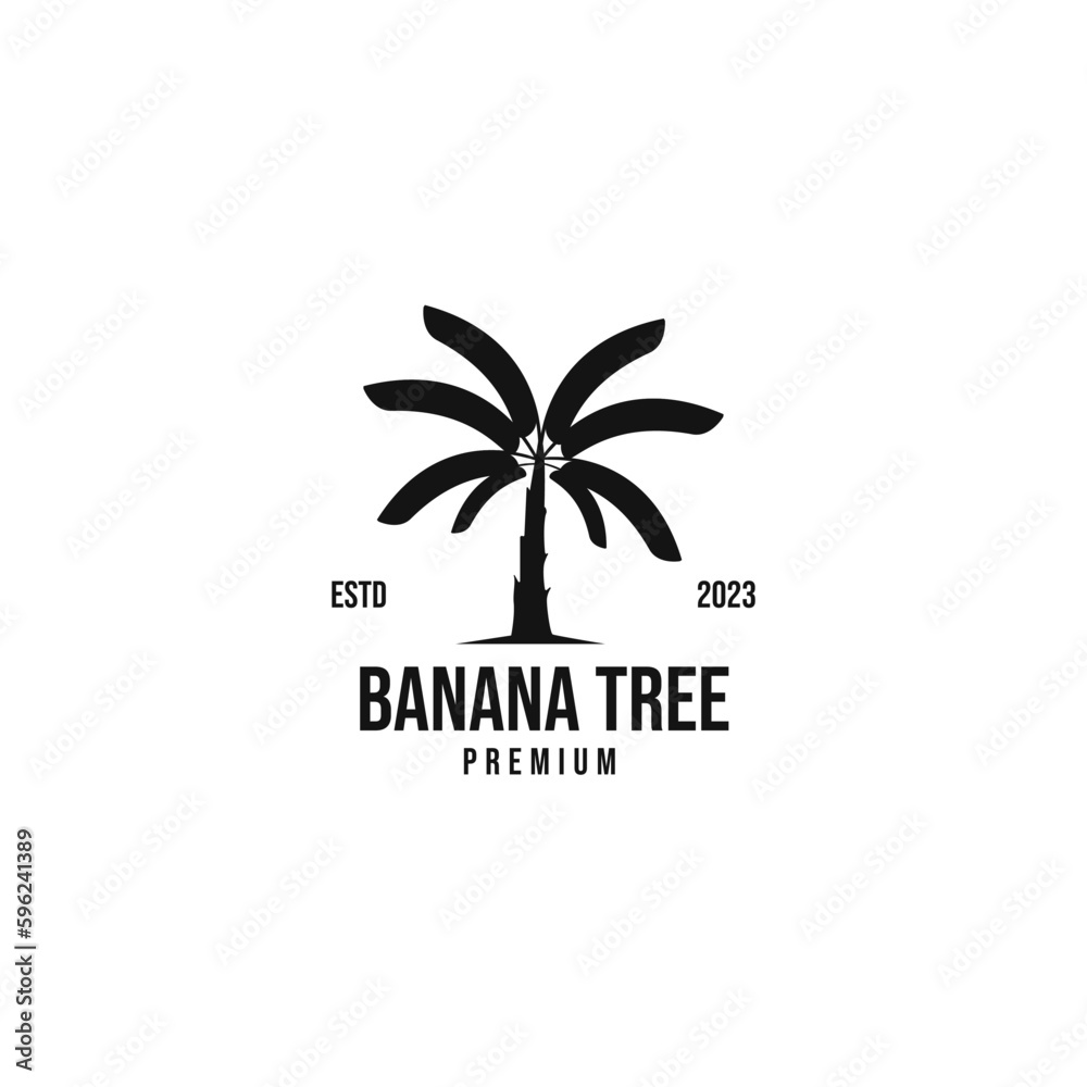 Obraz premium Flat banana tree logo design vector concept illustration idea