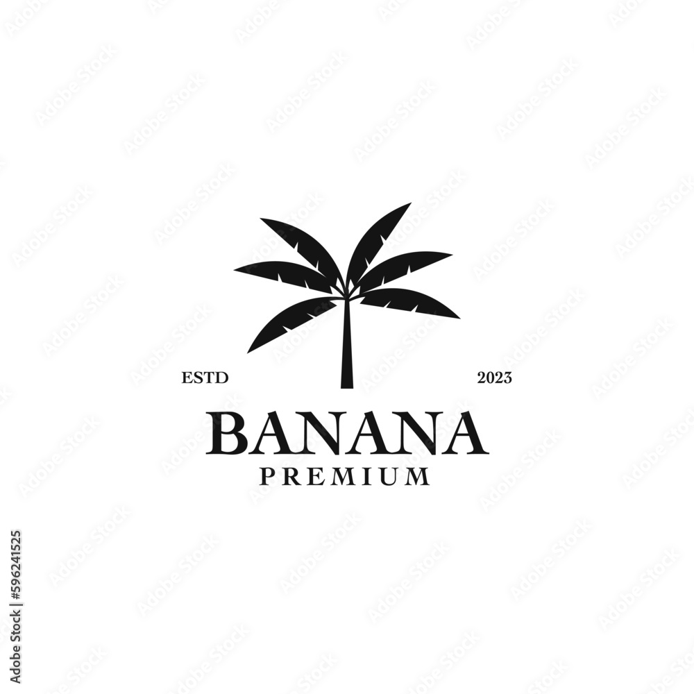 Flat banana tree logo design vector concept illustration idea