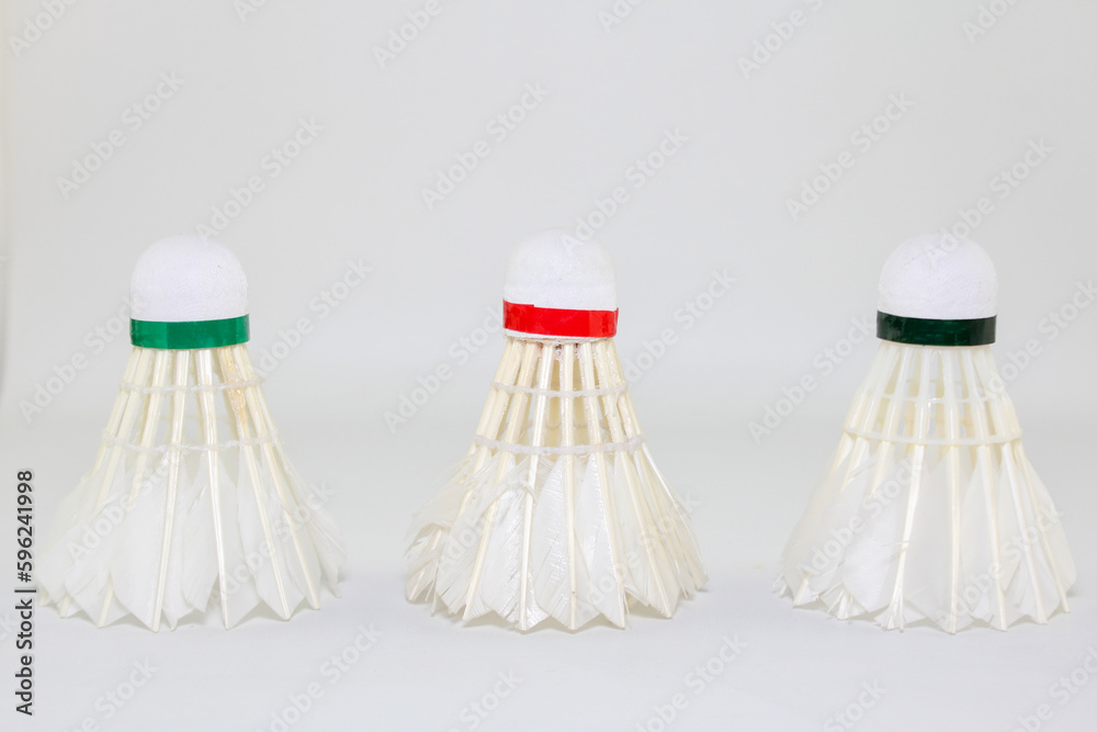 used shuttlecock Isolated on a White background