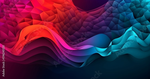 Abstract 3D Background wave background curve technology IA générative