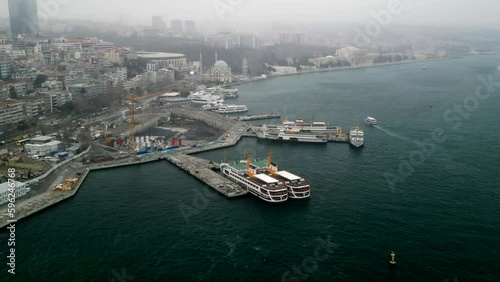 Istanbul Kabatas ferry terminal zoom-in rotation photo