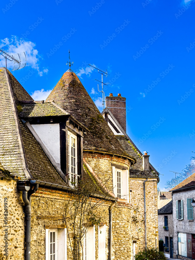 Street view of downtown Montfort-l'Amaury, France Street view of downtown Montfort-l'Amaury, France