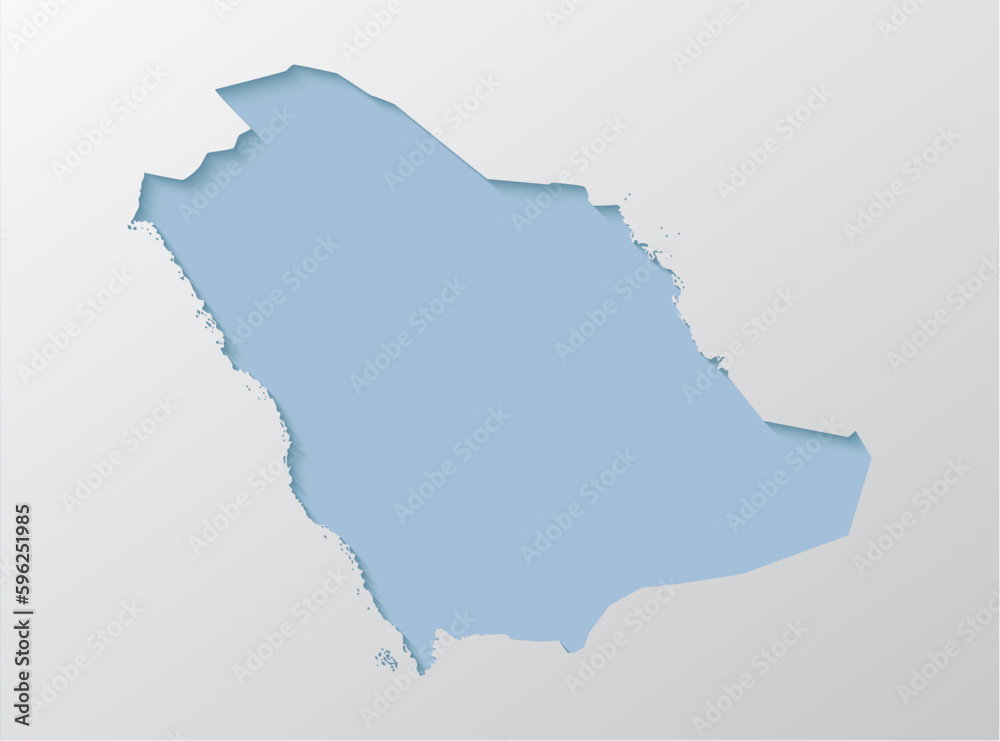 Vector map Saudi Arabia, abstract inner shadow