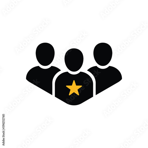 simple people icon like winner or leader. flat minimal trend teamwork logotype graphic design element isolated on white background. concept of stick figure sign and human head and body silhouette