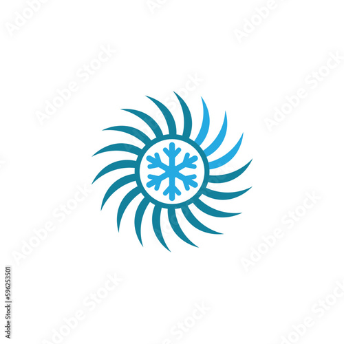 Air conditioning logo, ventilation system symbol