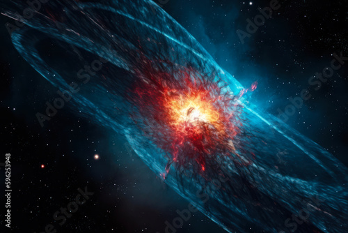 Fototapeta colorful energy supernova explosion in space abstract background generative ai
