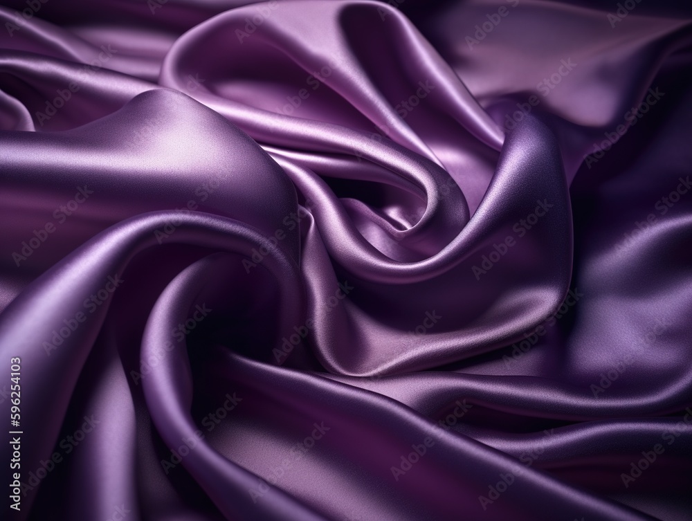 Fototapeta premium Beautiful Wavy Silk Background. Rippled Satin Wallpaper. Ai Generative