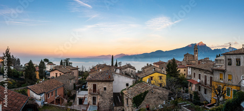 Panorama of Garda Lake from Torri del Benaco, Italy