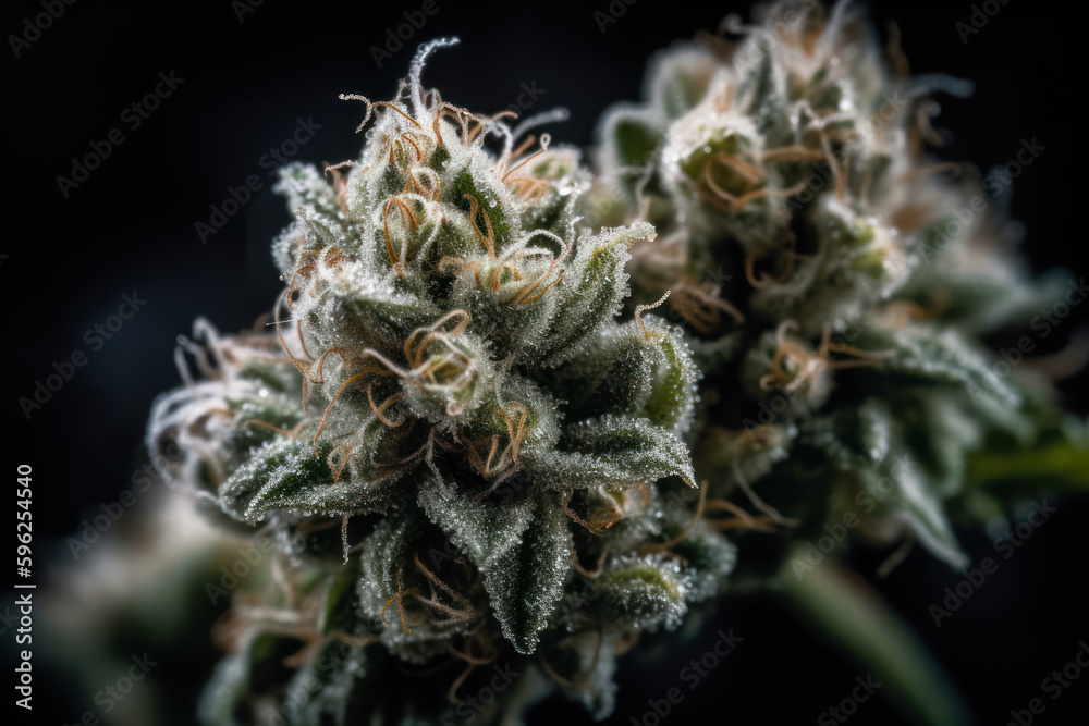 cannabis sugar buds, transparent trichomes macro generative ai cannabis sugar buds, transparent trichomes macro generative ai