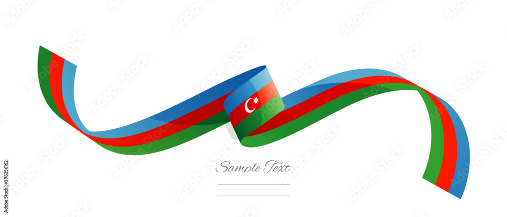 Azerbaijani flag ribbon vector illustration. Azerbaijan flag ribbon on abstract isolated on white color background