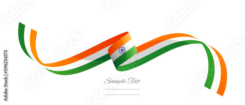 Indian flag ribbon vector illustration. India flag ribbon on abstract isolated on white color background
