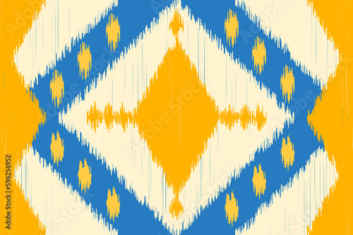 Ikat geometric ethnic seamless pattern. Ornament vector. Native American, Indian, African, Mexican, Moroccan, Peruvian style. Design for clothing, fabric, textile, carpet, rug, home decor, wallpaper