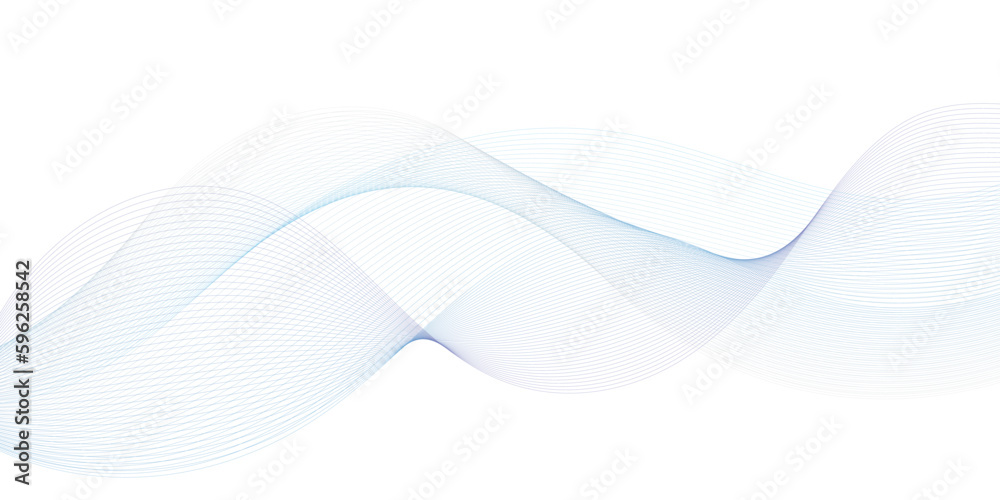 Abstract background with blue wave lines on white. Modern technology background. Vector illustration.