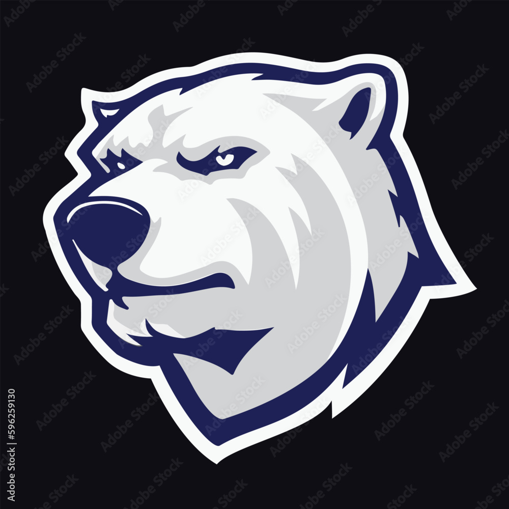 Polar bear mascot gaming logo design vector template Polar bear mascot gaming logo design vector template