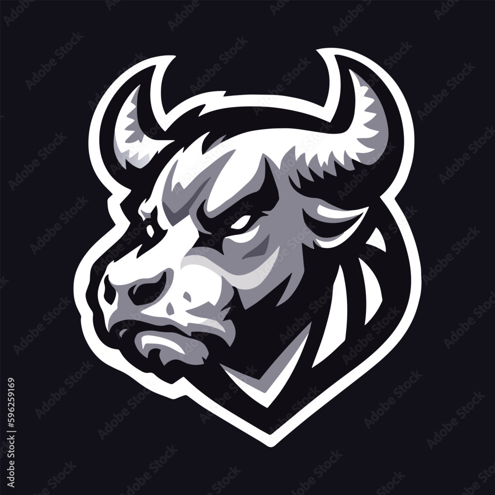 Bull mascot gaming logo design vector template Stock Vector | Adobe Stock