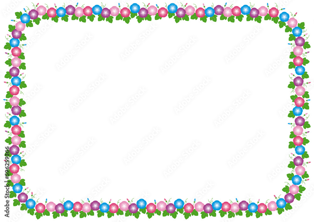 朝顔のフレームイラスト素材 朝顔のフレームイラスト素材